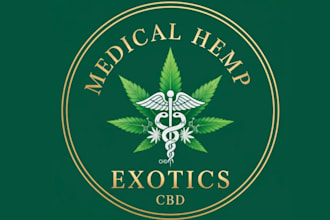 create medical hemp cbd marijuana exotics logo