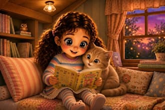 create watercolor children storybook illustrations