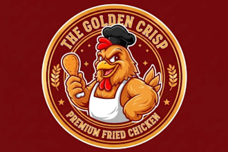 do mascot premium logo for fried chicken restaurant