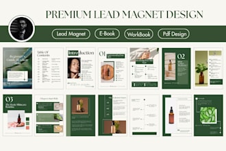 design a lead magnet PDF, workbook, ebook and worksheet