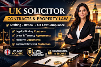 draft and review UK legal contracts and property documents as a solicitor