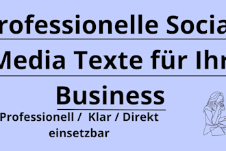 ich schreibe professionelle social media texte für ihr business