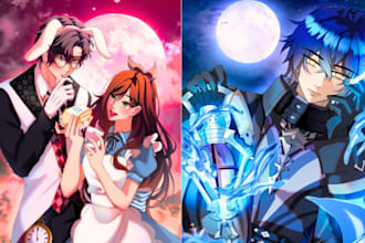 light novel cover 2d illustration anime cover art manga style book cover design