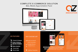 provide a full ecommerce solution with mobile apps