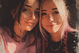 make an unique friendship portrait and family portrait
