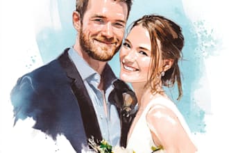 design couple portrait wedding portrait art