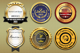 do unique modern award, digital, shield, web badge, seal  stamp for you
