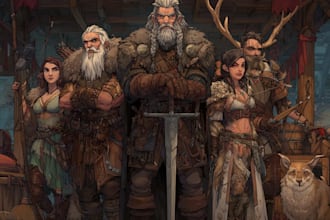 design an your dnd group party illustration