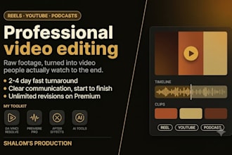 professionally edit reels, youtube, and podcast videos