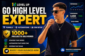be your gohighlevel expert, ghl website and funnel, ghl landing page, automation