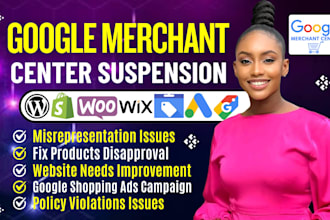 fix google merchant center suspension and misrepresentation