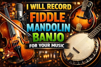 record professional fiddle mandolin or banjo tracks for your music