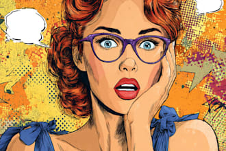 draw a retro vintage comic illustration pop art vintage art vintage graphics