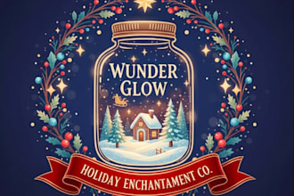 make premium festive enchanting wunder glow holiday logo