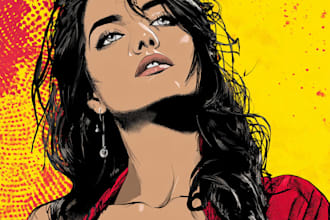 draw illustrate a superhero pop art portraits