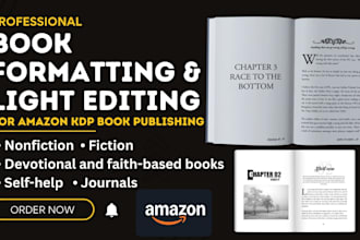do romance fantacy amazon kdp book formatting, editing and page layout design