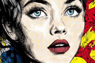 draw pop art cartoon portrait from your photo