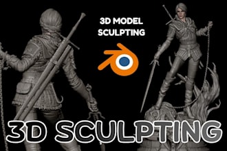 sculpt high quality detailed 3d characters, printable miniatures, and dnd models