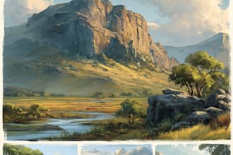 do a fantasy environment, landscape design