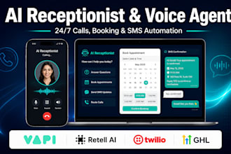 build ai receptionist, voice ai agent with vapi, ghl, retell for call, bookings