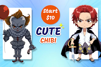 draw custom chibi anime and original character