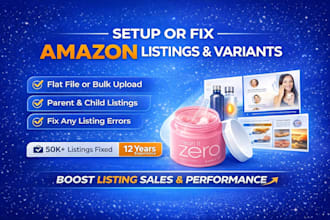 setup amazon product listing or fix listing and variation errors