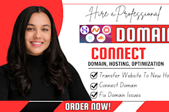connect domain, transfer website to new host and fix domain issues change domain
