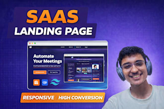 develop a responsive saas landing page using clean code