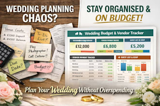 create a custom UK wedding budget vendor tracker spreadsheet