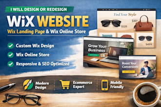 design or redesign wix website, wix landing page, wix online store