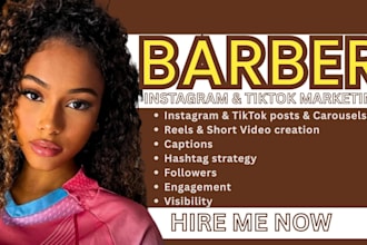 manage your barber social media, create posts, reels, barber instagram marketing