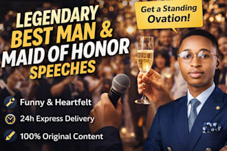 write your funny best man speech, maid of honor toast, or father of the bride