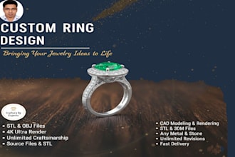 do custom engagement and personalized ring design  3d and realistic render