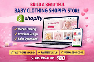 design a professional baby clothing shopify store that converts