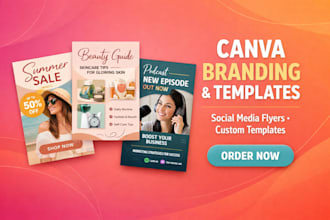 design canva branding kits, social media templates bundle, flyer for your brand