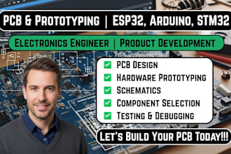 make hardware prototyping and pcb design for esp32, arduino, stm32