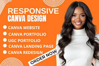 design canva website canva landing page canva portfolio ugc portfolio website