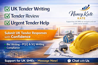 provide UK tender writing, tender review and urgent tender submission help