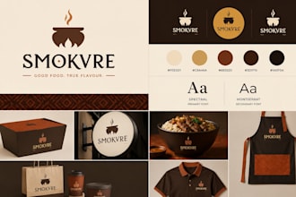 design food logo, restaurant branding, cafe packaging and full brand identity