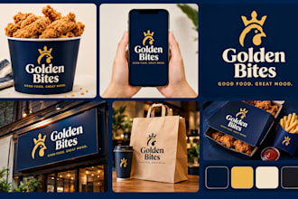 design restaurant brand identity, food branding menu design and packaging design