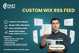 create custom RSS feed for wix blog site, cms RSS generator, wix velo RSS expert