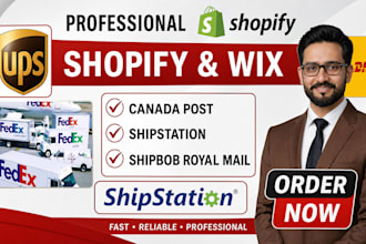 setup shopify wix shipping carriers shipbob canada post royal mail integration