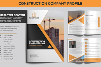 create canva company profiles brochure for construction contract bidding firms