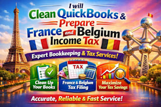 clean quickbooks books  prepare france and belgium income tax