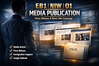 publish eb1 eb2 niw o1 media article press release on news sites