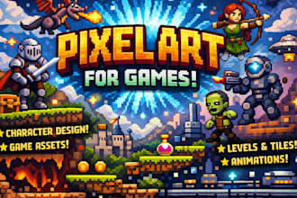 create custom pixel art characters, icons, and sprites for your project