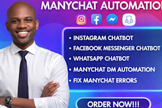 set up manychat automation chatbot for instagram and whatsapp marketing