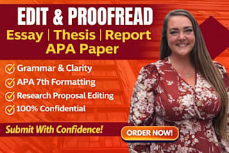edit and proofread essay, thesis, report,research proposal and apa paper