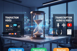 transcription, subtitling, proofreading and french translation