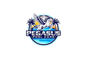 create awesome gorgeous pegasus and pool service logo design